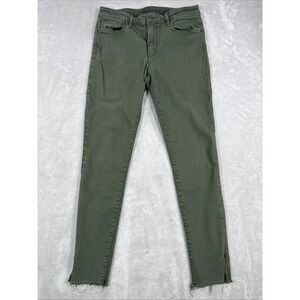 Joe's Jeans Women's Skinny Fit Ankle Raw Hem Size 27x27 Green Stretch